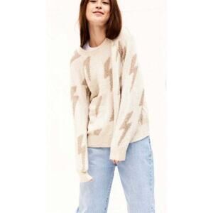 Z Supply Lizzy Marled Lightning Bolt Graphic Sweater Size Small